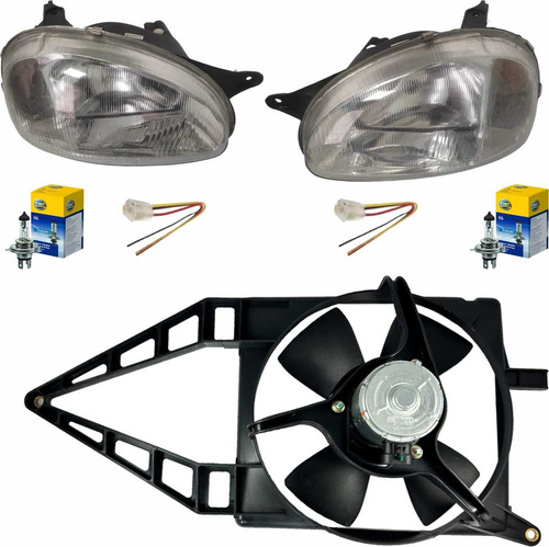 Faros Rayados Moto Ventilador Y Foco Chevy Joy 1.4 94-03