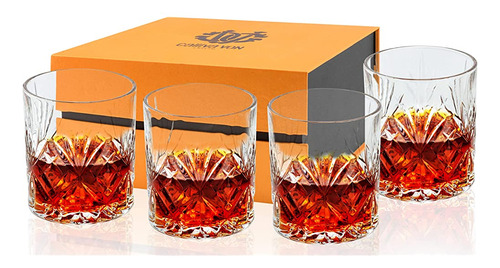 Calliva Von Crystal Whiskey Glass, Set De Vasos Premium Anti