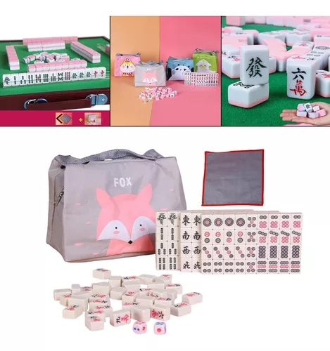 Mahjong para viagem, conjunto portátil de mini bolsa de mão com