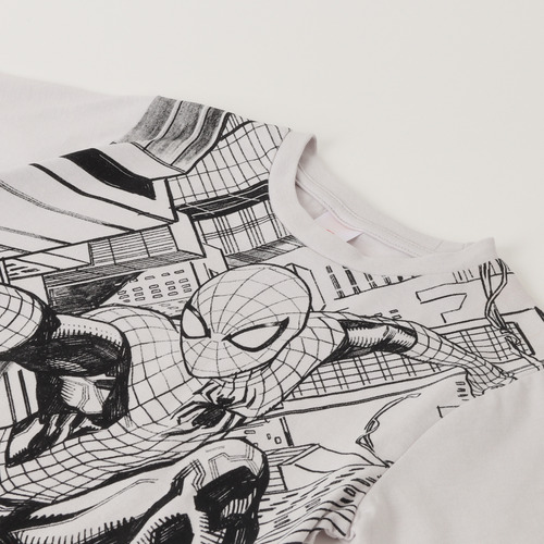 Pijama Corto Niño Spiderman Comics Gris Marvel