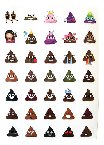 Poop Emoji Sticker Sheet Party Favor 24 Pack (576 Pegatinas)