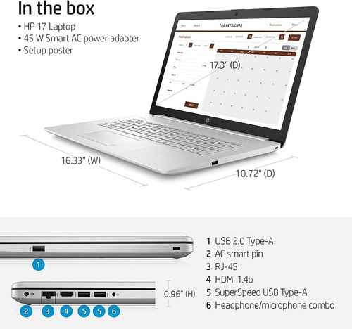 Hp 2022 Más Reciente 17.3 Hd Display Laptop, Intel Core I3-1