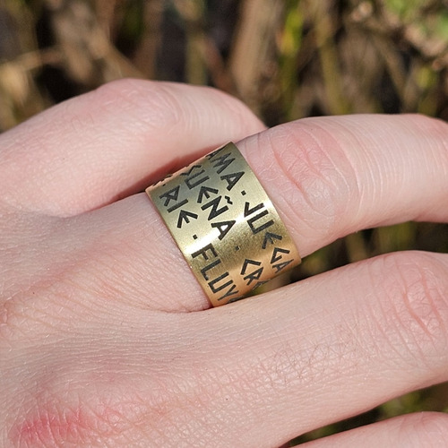 Anillo Nudo De Bruja Wicca Acero Quirúrgico Dorado Bronce Regulable / Ajustable