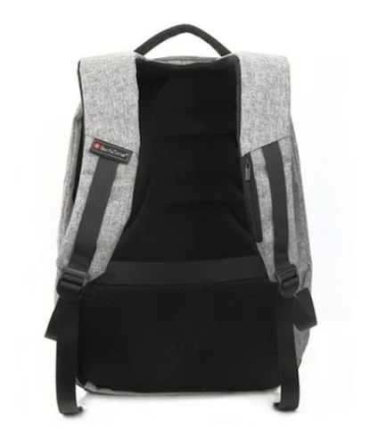 Imagen 3 de 3 de Mochila Antirrobo, Techzone, Color Gris, Tz18lbp02 Puertousb