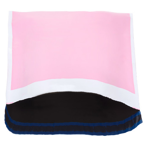 Saco Plástico Coloridos Envios Rosa Bebê 19x25 Cm 250 Unid Preto