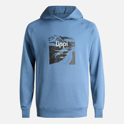 Poleron Hombre Insigne Hoody Front Print Azul Grisaceo Lippi