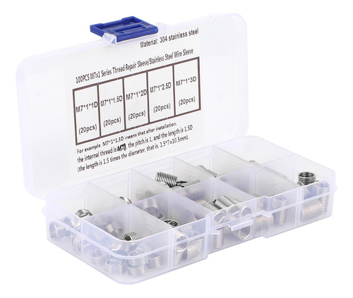 100 Insertos De Acero Inoxidable Para Reparación De Roscas D