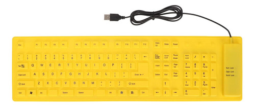 Teclado Plegable Silicona Con Cable Yoidesu/amarillo