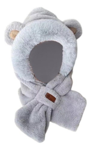 Conjunto De Gorro Y Bufanda De Invierno Con Animales De Gris