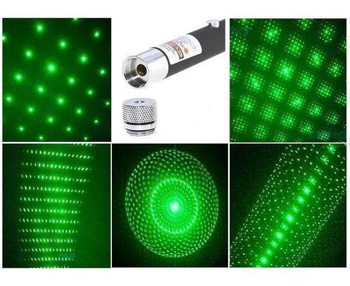 Puntero Laser Verde Con 5 Cabezas De Diseño - Alcance 1000