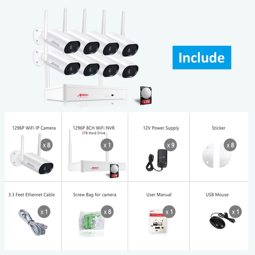 Imagen 2 de 6 de Sistema De Cámara Ip De Seguridad Wifi 2tb 8 Cámaras Audio
