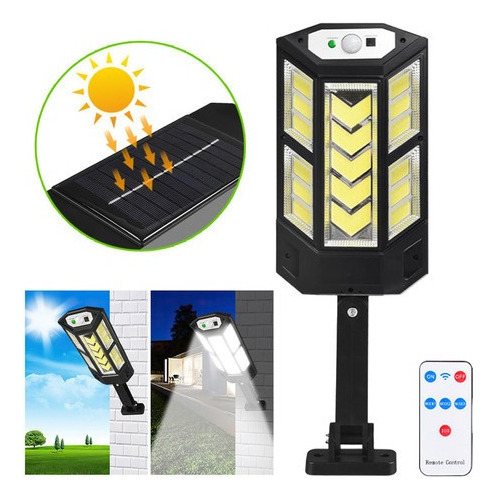 Lámpara Reflectora Led Con Sensor Solar De 3000 W, Poste De