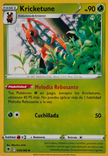 Pokémon Tcg Kricketune 010/189 (español)