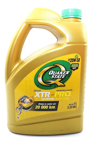 Aceite Motor 20w50 Xtr Pro Garrafa 5 Lts Quaker State