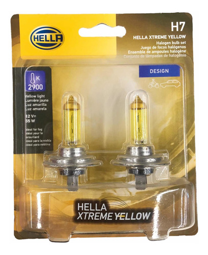 Set 2x Focos Halógeno Hella Xtreme Yellow H7 Yl 12v 55w Gold