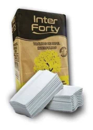 Papel Toalha Interfolha 20,5x22 Branco 2 Dobras 1000 Folhas