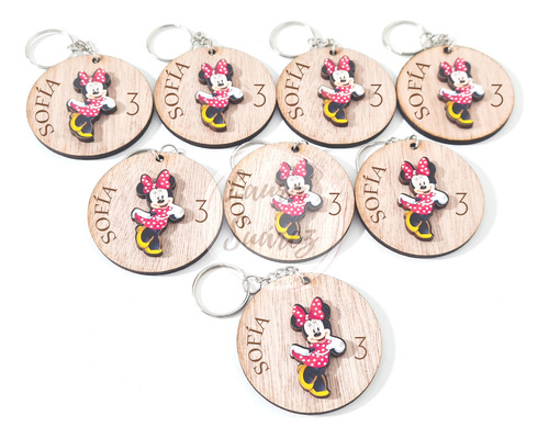 Souvenir Minnie Mouse Llavero Ó Iman En Madera 