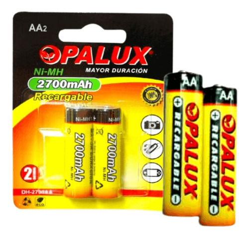 Bateria Pila Recargable Aax2 2700mah Aa Ni-mh Aax2 Opalux