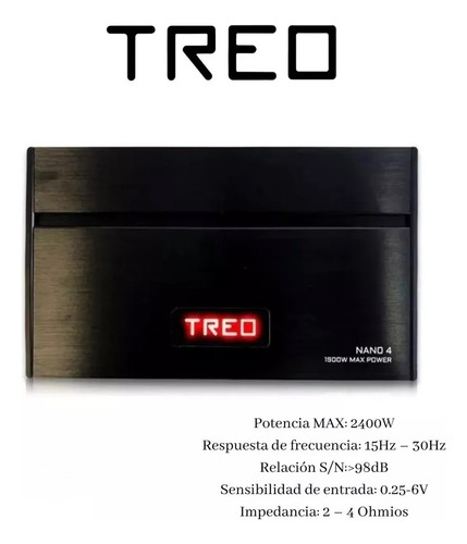 Amplificador 4 Canales Mini Clase D Full Range Treo Nanohd4