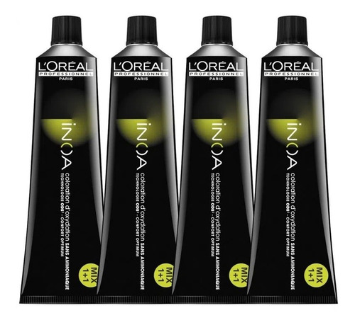 Kit 4 Tinturas Inoa Loreal Professionnel Sin Amoníaco 