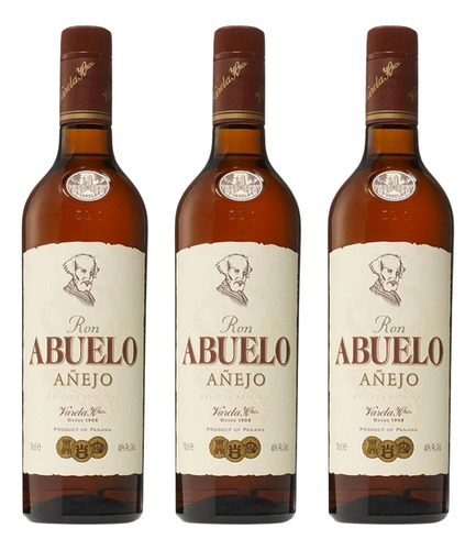Pack De 3 Ron Abuelo Añejo 750 Ml