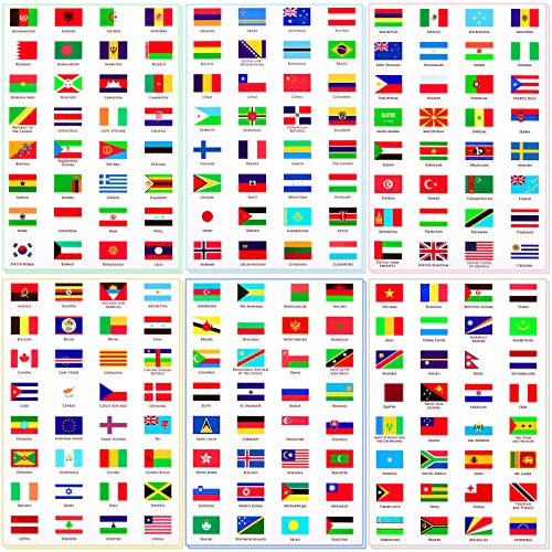 384 Pieces World Flag Stickers Assorted Country Flag St...