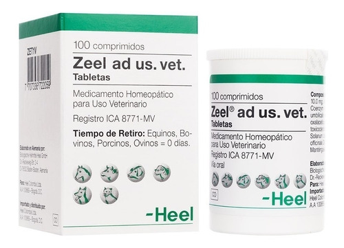 Homeopático Zeel Ad Us. Vet. 100 Tabletas