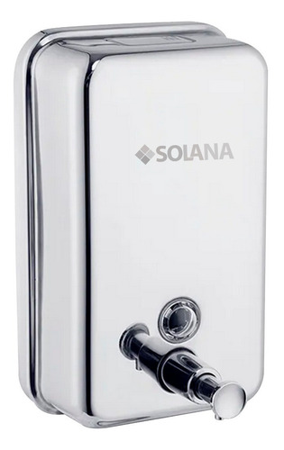 Dispensador De Jabón Liquido con Sistema Manual de 500ml de Acero Inoxidable Solana Modelo Lavanda Color Plata