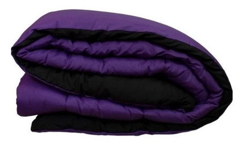 Acolchado Fidelna A2 2 Plazas Diseño Liso Color Violeta Y Negro De 190cm X 230cm