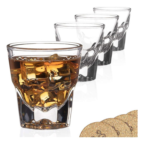 Ecodesign-us Set Of 4 Gibraltar Rocks/espresso Glasses - 4.5