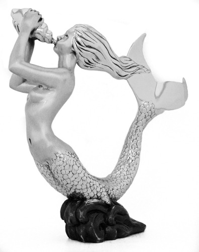 Escultura Sirena En Plata 0.999 Electrformada Brillo Mate