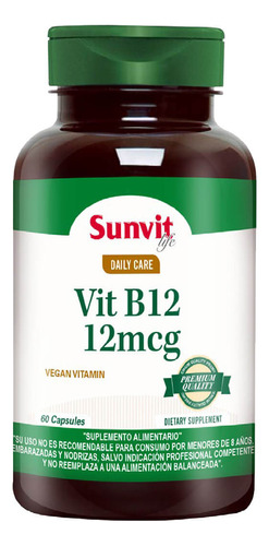 Vitamin B12 12mcg - 60caps, Svl Sabor Sin Sabor