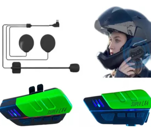 Audífonos Micrófono Bluetooth Inalámbrico Para Casco Moto
