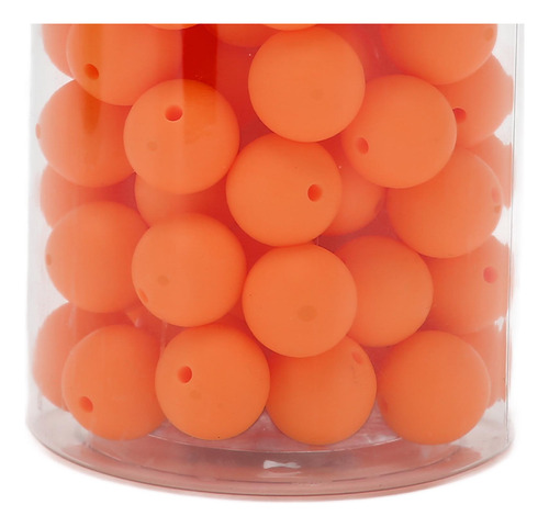 Perlas De Silicona Redondas De Color Naranja, 105 Unidades,