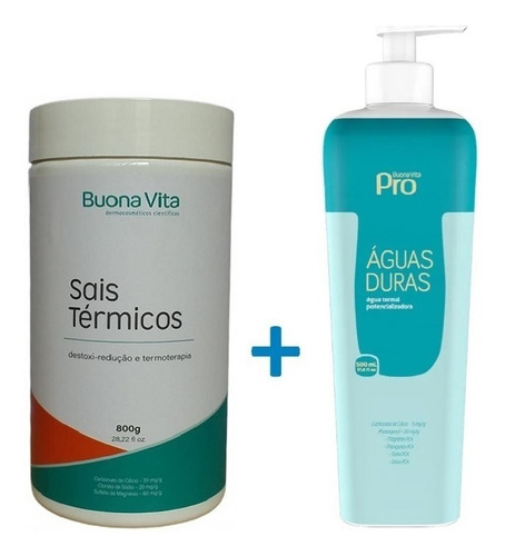 Kit Sais Térmicos, Águas Duras 500ml Água Termal Buona Vita