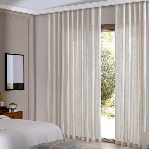 Cortina Inove 7,80x2,80m Linen Trilho Suisso Cru - Vogue