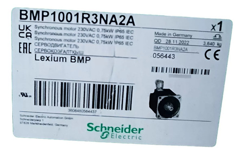 Servo Motor Sincrono 230vac 0,75kw Ip65 Iec Bmp1001r3na2a