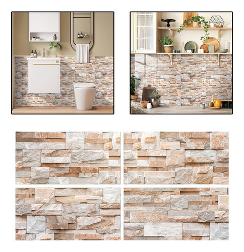 4 Pegatinas De Pared Ladrillo De Imitación Impermeables E