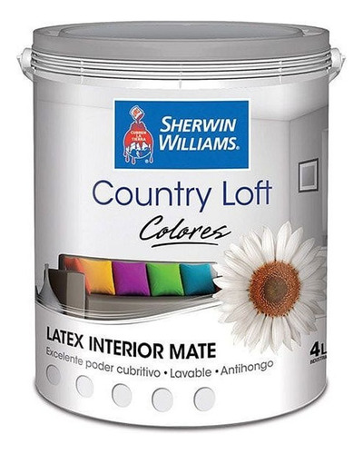 Látex Interior Color Country Loft Blanco 4 L