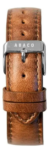 Correa Reloj 20mm - Cuero Marrón - Camel Hebilla Plateada