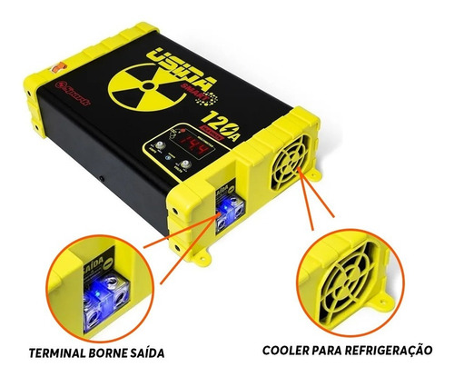Imagem 4 de 6 de Fonte Automotiva Usina 120a Smart 12v Voltímetro Bivolt