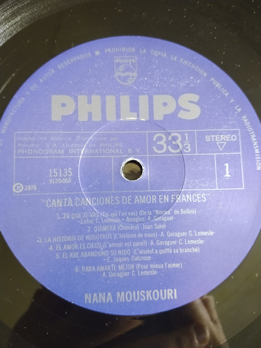 Lp Nana Mouskouri Canta Canciones En Francés O (Usado)