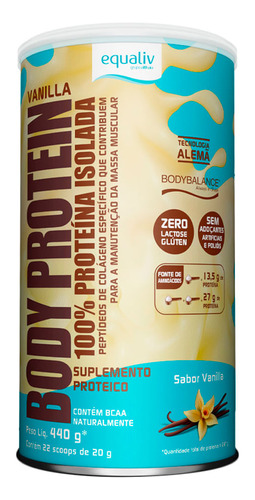 Body Protein Equaliv 100% Proteína Isolada E Hidrolisada Sab