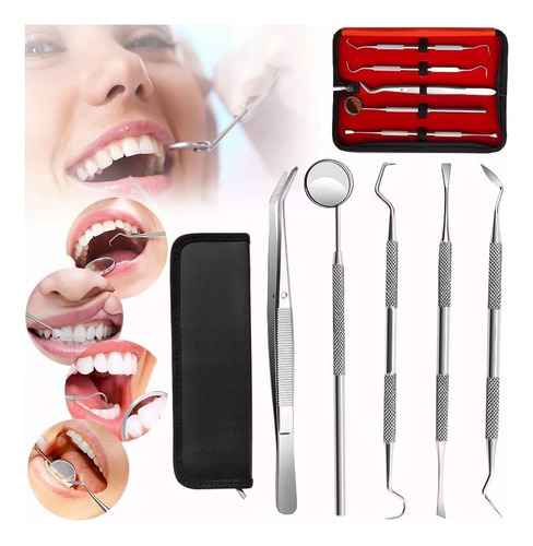 Pack 5 Pcs Herramienta De Limpieza Dientes Acero Inoxidable