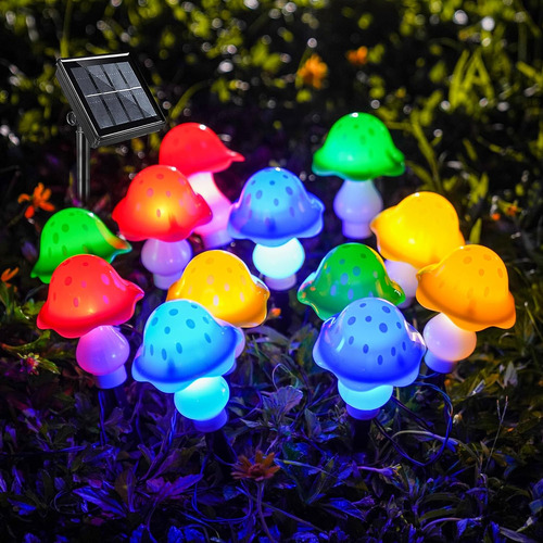 Mejorado Solar Mushroom Luces Al Aire Libre 12pcs 8 Mod...