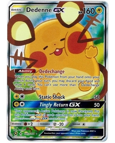  Pokemon   Dedenne Gx  195a/214  Unbroken Bonds (ingles)