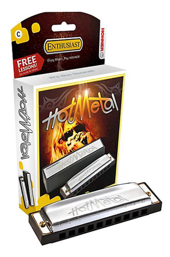 Harmônica Hohner Para Rock Hot Metal C Em Dó 2 Anos