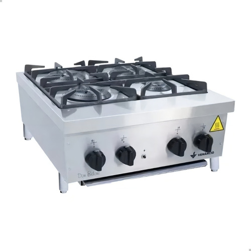 Fogão Industrial Gás 4 Bocas Don Bidone Mesa Fdb4m Venâncio Cor Inox 127/220V