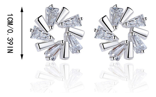 S Xy 1par Moda Pendientes Mujer Flor Cristal Hielo Trapecio