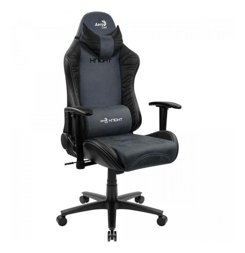 Imagen 4 de 5 de Silla de escritorio AeroCool Knight gamer ergonómica steel blue con tapizado de cuero sintético y gamuza